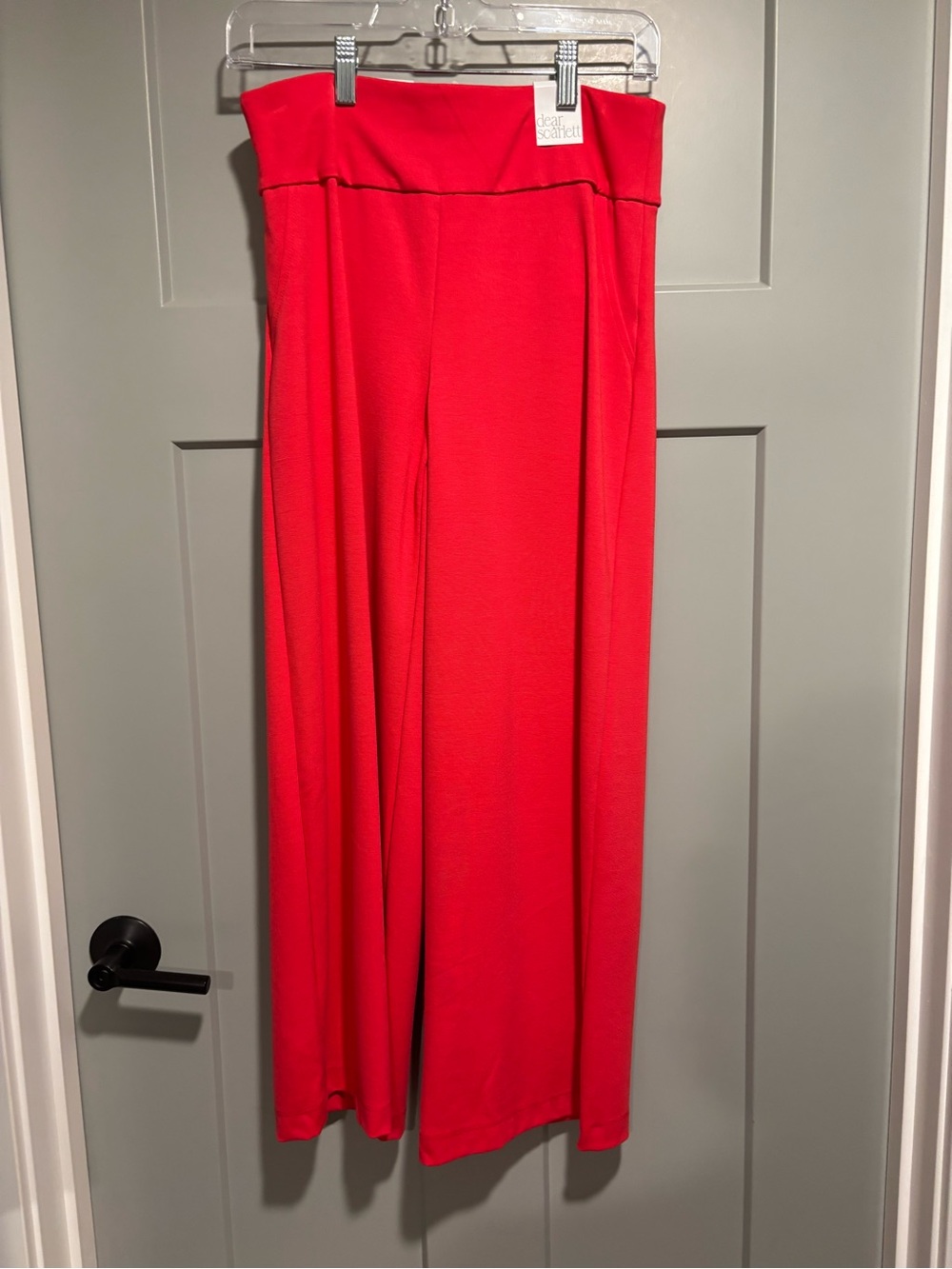 Scarlett Wide-Leg Pull-On Pants in Bright Red